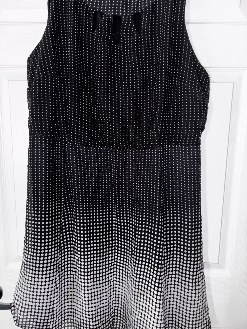 Voir Voir Black and White Polka Dot Sleeveless Dress